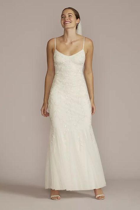 Wedding Dress Style, Plus Size Wedding Dress, Davids Bridal Wedding Dresses, Pear Body Shape, Sheath Wedding, Emperors New Groove, Full Length Skirts, Davids Bridal Dresses, Plus Size Wedding