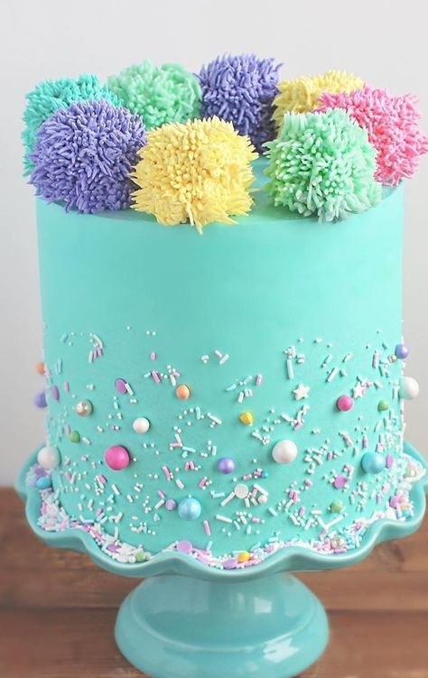 Birthday Cake Decorating Ideas, Dessert Cakes, Spring Cake, Cake Decorating Frosting, Cake Decorating Ideas, Cake Decorating Designs, Pretty Birthday Cakes, Cute Birthday Cakes, Colorful Cakes