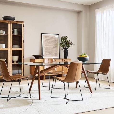 Jensen Dining Collection | West Elm Jensen Dining Table, West Elm Dining Table, Eames Table, Parsons Table, Modern Home Office Furniture, Upholstered Swivel Chairs, Desk Inspiration, Dining Room Seating, Table Outdoor