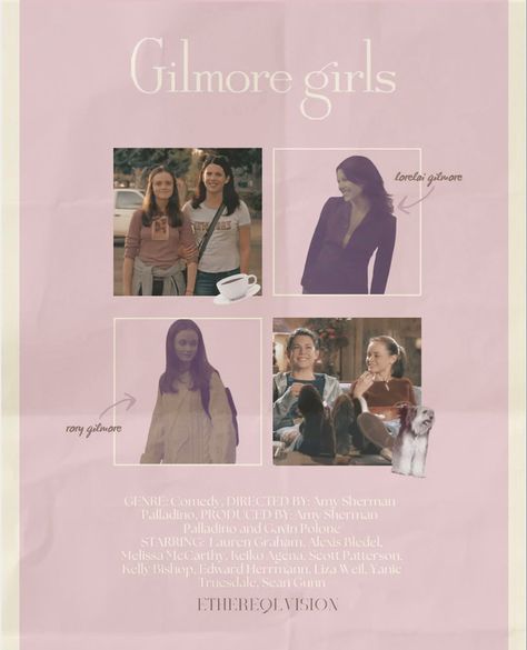 just a lil gilmore girls poster design lol #gilmore #gilmoregirlsedit #gilmoregirls #tvshowposter #edit #poster #graphicdesign #graphic #posterart #lorelaigilmore #rory #lorelai #fall #autumn #coffee #art #creative Rory Gilmore Poster, Gilmore Girls Aesthetic Poster, Verity Poster, Gilmore Girls Poster Aesthetic, Gilmore Girls Poster Vintage, Movie Poster Gilmore, Fan Girl Posters Movies, Pinterest Posters, Gilmore Girls Poster Pink