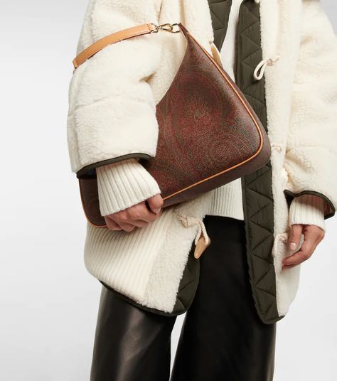 Etro Bag, Etro Handbags, Leather Culottes, Etro Paisley, Faux Shearling Coat, Bag Outfit, Shearling Coat, Together We Can, Wool Blend Sweater