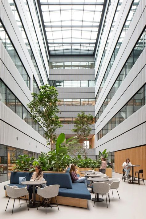 MVRDV designs demountable office building in Amsterdam Sustainable Building Design, Atrium Design, Science Park, Sustainable Technology, Innovation Centre, Centre Commercial, Glass Facades, Workspace Design, Garden Office