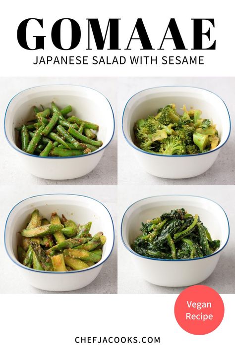 Simple Japanese Food Recipes, Vege Dishes, Veg Japanese Recipes, Bento Japanese, Japanese Vegetable Dishes, Japanese Bento Recipes, Bento Side Dishes, Japanese Veggie Recipes, Japanese Potluck Dishes