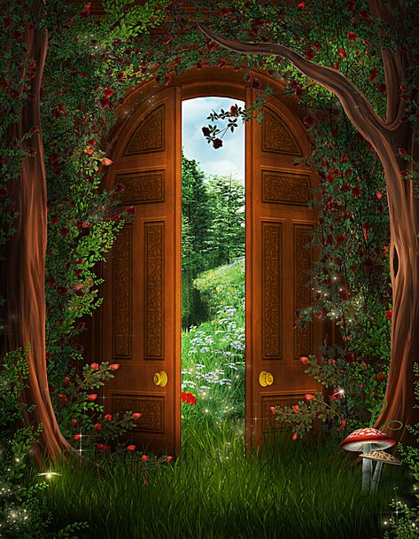 Dream vines wooden door background Forest Door, Cheap Decorations, Indoor Ideas, Open Door, Doll Houses, Enchanted Forest, Dream Garden, Decorative Wall, Wooden Doors