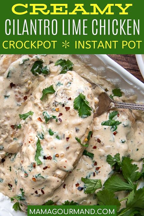 Creamy Cilantro Lime Chicken, Cilantro Lime Chicken Crock Pot, Puppy Chow Chex Mix Recipe, Cilantro Recipes, Lime Chicken Recipes, Cilantro Chicken, Chex Mix Recipes, Seasoned Chicken, Chicken Crockpot