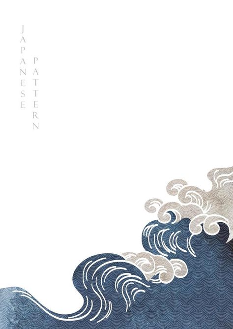 Water Wave Drawing, Japanese Wave Pattern, Japanese Inspired Art, Wave Drawing, Sea Drawing, Wave Background, Japanese Art Styles, Japanese Wave, Wave Illustration