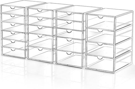 Acrylic Desk Organization, Storage Drawers Plastic Organizing Ideas, Storage Room Organization Bedroom, Acrylic Desk Organizer, Acrylic Drawer Organizer, Office Desk Organization, Organizer For Makeup, Acrylic Drawer, Room Supplies