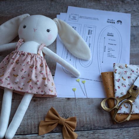 New bunny sewing pattern – Studio Seren Bunny Doll Pattern Free Sewing, Bunny Sewing Pattern, Bunny Sewing, Sewing Terms, Doll Patterns Free, Sewing Machine Thread, Rabbit Doll, Sewing Stuffed Animals, Fabric Pen