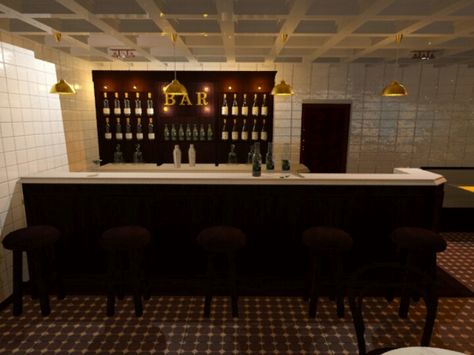 Bar counter Bar Bloxburg Ideas, Bloxburg Bar Ideas, Bloxburg Bar, Bloxburg Club, How To Make A Bar, Bloxburg Town, Home Bar Areas, City Ideas, Decals Codes