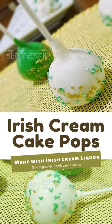 Irish Cake Pops, Baileys Cake Pops, Boozy St Patricks Day Desserts, Baileys Irish Cream Bundt Cake, Irish Cream Cake, Irish Car Bomb Cupcakes, Bomb Cake, Baileys Cake, Irish Car Bomb