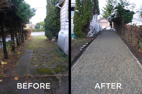 Gravel surfaces stabilized for vehicle and pedestrian traffic – CORE Landscape Black Gravel Driveway, Gravel Driveway Landscaping, Driveway Ideas Cheap, Easy Garden Ideas Landscaping, Driveway Edging, Driveway Installation, Diy Driveway, Gravel Landscaping, Gravel Driveway