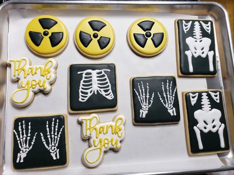 Radiology Themed Party, Rad Tech Cookies, Rad Tech Party Ideas, Radiology Cookies, X-ray Tech Graduation Party, Xray Cookies, Radiology Party, Radiology Tech Week Gift Ideas, Rad Tech Graduation Party