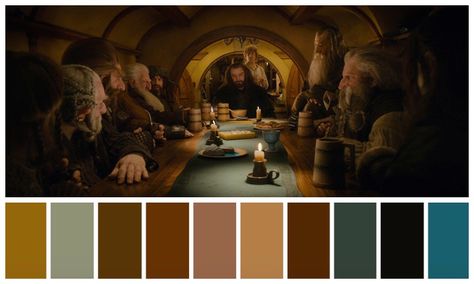 Color In Film, The Hobbit An Unexpected Journey, Pillow Headboard, Hobbit An Unexpected Journey, Mood Board Interior, Peter Jackson, Cinema Colours, Paint Color Inspiration, House Color Palettes