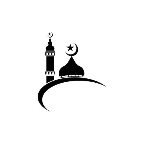 Mosque icon vector illustration design t... | Premium Vector #Freepik #vector #islamic-architecture #graphic-art #mosque-icon #silhouette-logo Islamic Logo Ideas, Islamic Logo Design Ideas, Islamic Logo Design, Islamic Logo Png, Islamic Art Design, Islam Logo, Architecture Silhouette, Mosque Silhouette Painting, Mosque Logo