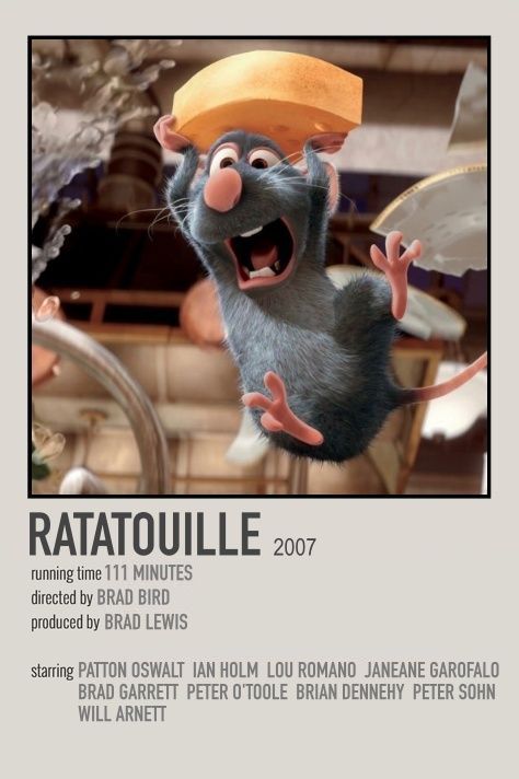 Ratatouille 2007, Iconic Movie Posters, Movie Card, Series Poster, Film Posters Minimalist, Film Poster Design, Polaroid Poster, Film Disney, Film Posters Vintage