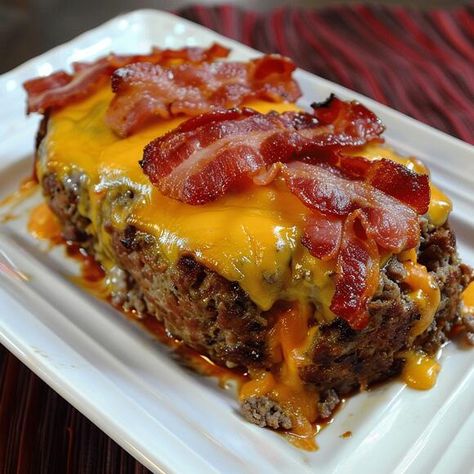 Cheese Burger Meatloaf Recipes, Cheese Burger Meatloaf, Bacon Mushroom Swiss Cheese Meatloaf, Cheeseburger Meatloaf Recipes, Classic Cheeseburger, Bacon Cheeseburger Meatloaf, Meatloaf Burgers, Cheeseburger Meatloaf, Meatloaf Casserole