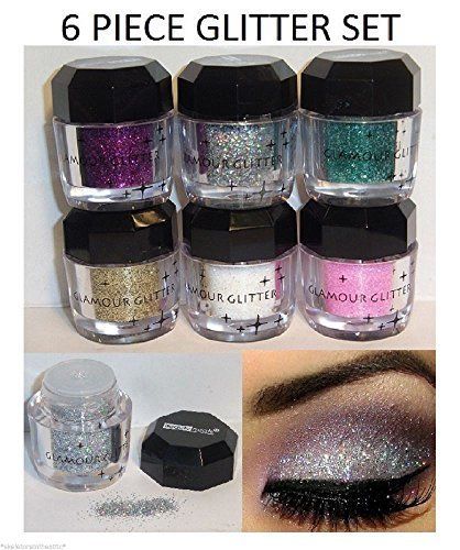 Cosmetics Eye shadow Color Makeup Pro Glitter Eyeshadow Palette 6 Colors * Check… Silver Eye Makeup, Glitter Eye Shadow, Makeup Professional, Shadow Color, Shimmer Makeup, Eye Pigments, Glitter Eyeshadow Palette, Beauty Treats, Makeup Pro