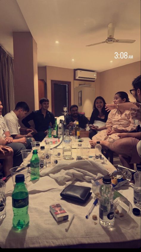 House Party Snap India, Party Fake Snap, Alcohol Snap, Fake Insta Story, Hands With Drip In Hospital, Party Snap, Dinner Date Aesthetic, Friends Party Night, Daaru Party Pic