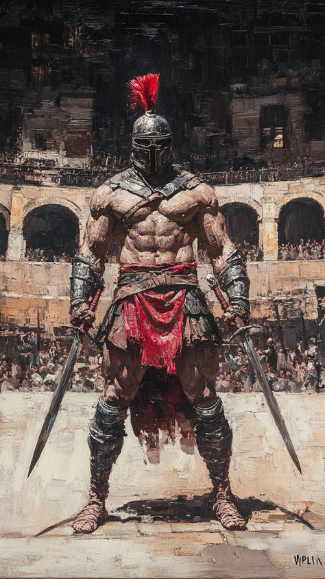 Ancient Rome Gladiators, Gladiator Art, Roman Gladiators, Myths & Monsters, Warrior Concept Art, Roman Warriors, Greek Warrior, Samurai Artwork, Spartan Warrior