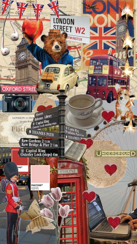 Anglophile Aesthetic, Abroad Pictures, Thames Path, London Bucket List, London Dreams, Travel Collage, Dress Design Drawing, Paddington Bear, Maximalism