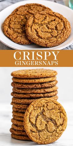 Ginger Snap Cookies Recipe, Ginger Snaps Recipe, Ginger Cookie Recipes, Resepi Biskut, Ginger Snap Cookies, Easy Homemade Recipes, Holiday Dessert, Homemade Recipe, Ginger Cookies