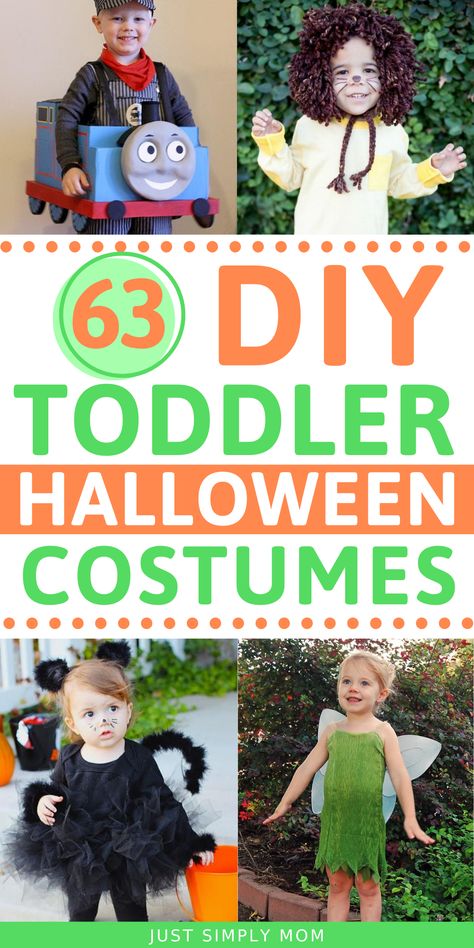 63 DIY Toddler Halloween Costumes - Just Simply Mom Diy Toddler Halloween Costumes, Halloween Costumes For Toddlers, Costumes For Toddlers, Old Halloween Costumes, Quick Halloween Costumes, Diy Kostüm, Hallowen Costume, Easy Toddler, Diy Toddler