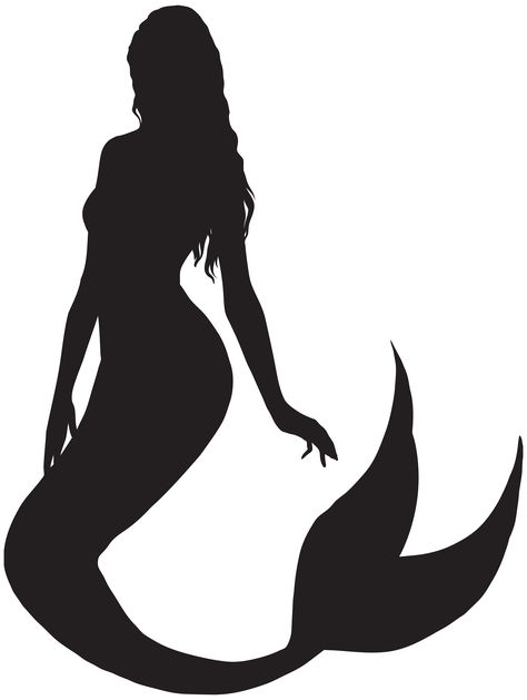 Mermaid Outline Templates, Tattoo Outline Drawing Stencil Ideas, Silhouette Drawings, Tattoo Outline Drawing Stencil, Mermaid Outline, Sea Collage, Black And White Coloring Pages, Mermaid Tattoo Designs, Mermaid Clipart