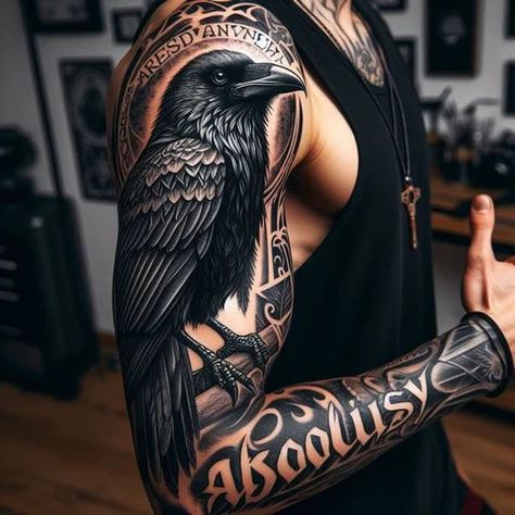 Crow On Shoulder Tattoo, Raven Dream Catcher Tattoo, Crow Shoulder Tattoo For Men, Large Raven Tattoo, Raven On A Skull Tattoo, Crow Hand Tattoo Men, Raven And Crow Tattoos, Raven Tatoos Woman, Raven In Flight Tattoo