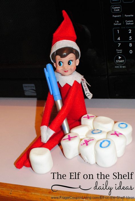 Elf on the Shelf Ideas | Tic-Tac-Elf and Dozens of Daily Elf on the Shelf IDeas - funny ideas, easy night ideas and more! Elf On The Shelves, Elf Printables, Kindness Elves, Elf Mischief, Christmas Elf Ideas, Elf Shelf, Melted Snowman, Awesome Elf On The Shelf Ideas, Elf On Shelf Ideas