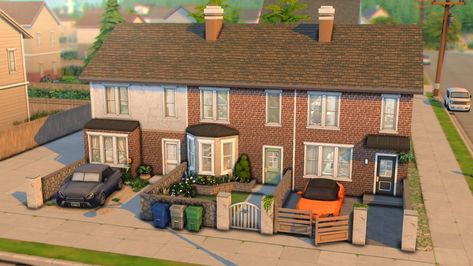 British Townhouse Floor Plan, British House Layout, For Rent Sims 4 Build, Sims 4 Rental Build, Sims 4 British House, Sims 4 For Rent Apartments, Sims For Rent, For Rent Sims 4, Sims 4 Student House