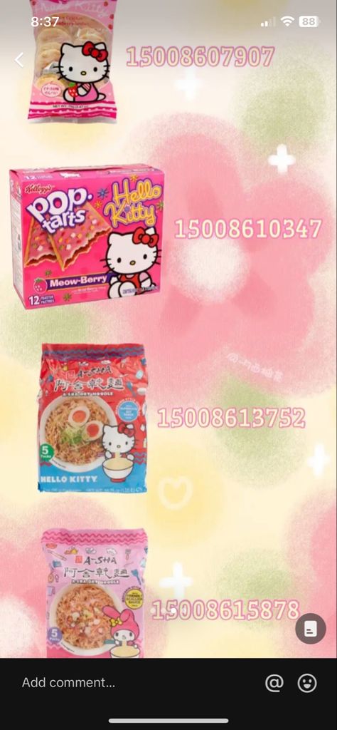 Hello Kitty Menu Bloxburg, Roblox Bed Decals, Hello Kitty Cafe Roblox Ideas Bloxburg, Boba Decal Bloxburg, Bloxburg Japanese Food Decals, Ramen Decals Bloxburg, Bloxburg Food Id Codes, Stove Decal Bloxburg, Princess Castle Bloxburg