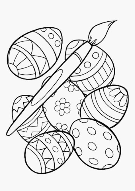 oster-ausmalbilder-ostereier-mit-verzierungen-pinsel-ausmalbilder-kostenlos Easter Coloring Pictures, Easter Coloring Pages Printable, Easter Egg Printable, Free Easter Coloring Pages, Easter Coloring Sheets, Easter Egg Coloring, Egg Coloring Page, Egg Coloring, Easter Egg Coloring Pages