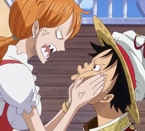 One Piece Matching Icons Nami And Luffy, Luffy X Nami Fanart Cute, Luffy Help Nami, Low Quality Nami One Piece, One Piece Funny Icons Nami, Luffy Nami, Luffy X Nami, One Piece Photos, One Piece Nami