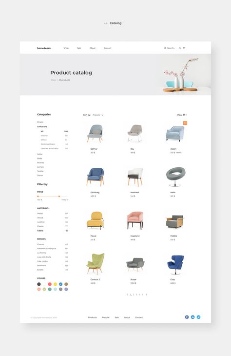 homedepot (concept) on Behance Shopping Page Design, Shop Page Web Design, Product List Design Layout, Furniture Ecommerce Web Design, Products Page Web Design, Catalog Page Design, Product Listing Page Design, Website Product Page, Product Web Design