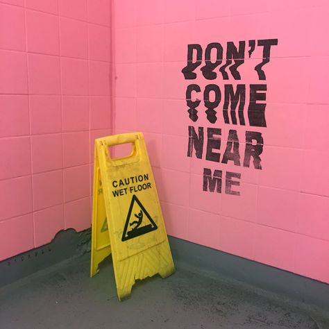 stckwll: ““(A reasonable request) ” ” Wet Floor Sign, Sign Aesthetic, Wet Floor Signs, Aesthetic Collection, Wet Floor, Floor Decal, J-pop Music, Never Grow Up, Art Pink