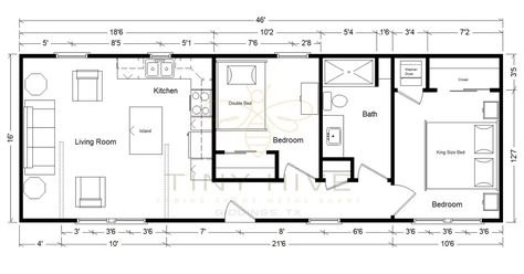 Cabin floorplan in Giddings. 16×40 House Plans 2 Bedroom, 800sq Ft House Plans 2 Bedroom, 16x44 Cabin Floor Plans, 16x40 2 Bedroom Floor Plans, 16x50 Shed House Plans 2 Bedroom, 12 X 32 Tiny House Floor Plans, 16x50 Shed House Plans, Tiny Home Sheds, Small Cottage Homes Plans