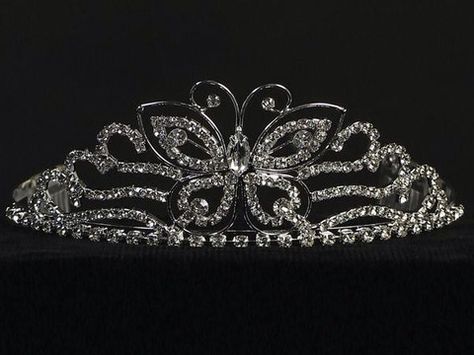 Butterfly crown Butterfly Crown Tiaras, Butterfly Quince Crown, Sweet 16 Crowns, Butterfly Tiara, Quince Crowns, Theme Quinceanera, Elegant Tiara, Lavender Quince, Quincenera Dresses