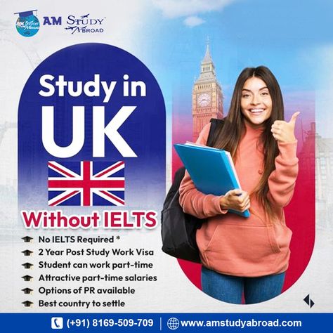 𝐒𝐭𝐮𝐝𝐲 𝐢𝐧 𝐔𝐊 Book your📲 Consultation today! Phone: 📞 | (+91) 8169-509-709 Website: 🌐 https://www.amstudyabroad.com #AmStudyAbroad #amstudyabroadconsultant #studyabraod #mastersdegree #bachelorsdegree #overseaseducation #overseaseducationconsultant #studyandwork #AdmissionOpen #Master #Bachelor #career #careergoals #knowledge #careeropportunity #focus #learning #student #internationalstudent #navimumbai Study Abroad Quotes, Living In The Uk, Study In Uk, Admissions Poster, Education Poster Design, Career Consultant, Illustrator Design Tutorial, Digital Marketing Design, Banner Ads Design