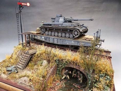 Ww2 Diorama, Ku Art, Tamiya Model Kits, Tamiya Models, Military Action Figures, Abandoned Train, Model Tanks, Military Modelling, Model Hobbies