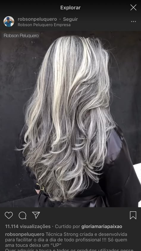 Long Layers Grey Hair, White Grey Hair Color, Long Silver Hair Older Women, Layered Grey Hair, Grey Long Hair, Grey Hair Long, Long Gray Hair Over 50, Long Grey Hair, Long Hair Older Women