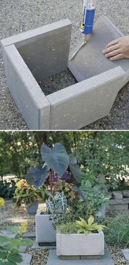 Stone PAVERS become stone PLANTERS | Upcycled Garden Style | Scoop.it  Avec les trous d évier Concrete Planter Boxes, Upcycle Garden, Stone Planters, Concrete Planter, Concrete Garden, Have Inspiration, Concrete Planters, Concrete Diy, Outdoor Projects