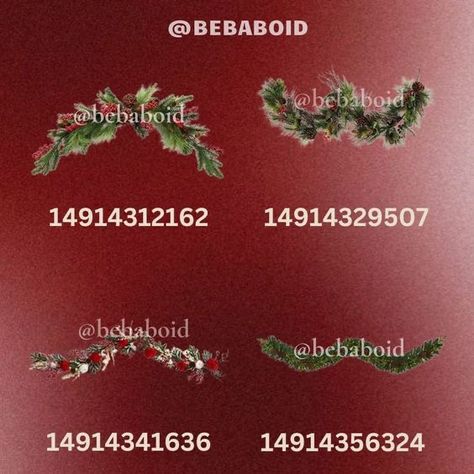 Christmas Nature, Bloxburg Decals Codes Aesthetic, Winter Garland, House Decals, Bloxburg Decals Codes Wallpaper, Code Wallpaper, Bloxburg Decals Codes, Diy House Plans, Tree Decals