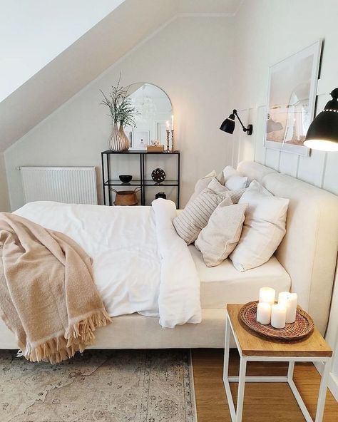 59+ Beige Bedroom Ideas That Will Change Your Mind in 2023 | Houszed White And Beige Bedroom, Beige Bedroom Ideas, Hygge Bedroom, Japanese Bedroom, Nordic Bedroom, Different Design Styles, Beige Bedroom, Bedroom Wall Designs, Basement Bedroom