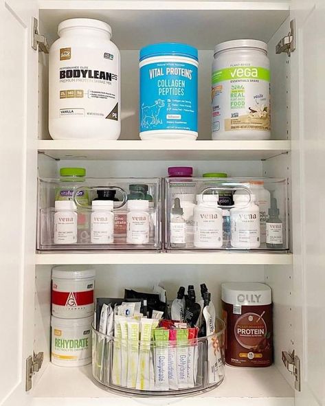 Luxury Condo Interior, Pre And Post Workout, Kitchen Cupboard Organization, Medicine Cabinet Organization, Girl Apartment, Apartment Luxury, Medicine Organization, House Organisation, Fridge Organization