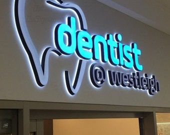 Dental Signage, Business Signs Outdoor, Company Signage, Dental Office Decor, Sign Board Design, Backlit Signs, Custom Business Signs, Sign Business, Dental Office Design