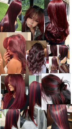 Skunk Hair, Cherry Red Hair, Hairstyle Examples, Wine Hair, Red Hair Inspo, Cute Hair Colors, Hair Inspiration Long, Hair Color Streaks, Hair Streaks