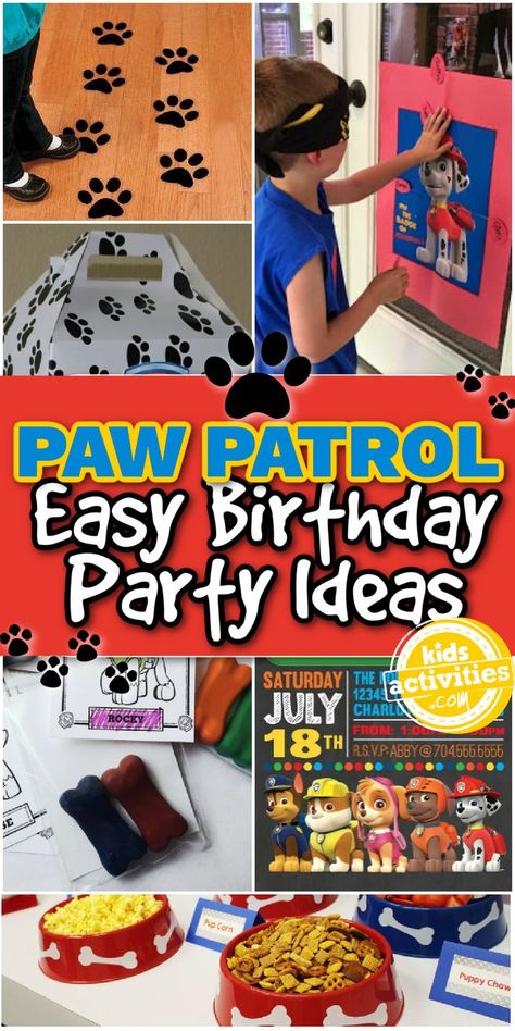 Easy Paw Patrol Birthday Party Ideas perfect for kids featured on Kids Activities Blog Paw Patrol Party Games, Birthday Activities Kids, Paw Patrol Birthday Party Ideas, Paw Patrol Games, Paw Patrol Birthday Decorations, Party Ideas Kids, Toddler Party Games, Simple Birthday Party, Birthday Party Games For Kids