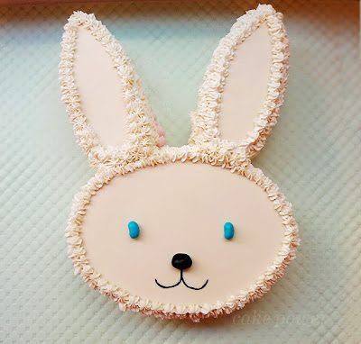 Bunny Face Cake, Rabbit Cakes, Lamb Cupcakes, Easter Basket Cake, Happy Monkey, Cake Decorating Books, Face Cake, Paper Bunny, Monkey Cake