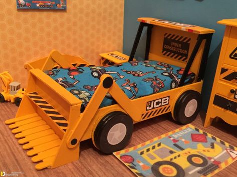 37+ Cool Car Bed Ideas For Your Children's Room | Engineering Discoveries Bedroom 4x4, Wooden Bedroom Set, Bed With Dresser, Tractor Bed, Construction Bedroom, Wooden Bedroom, Toddler Boys Room, Soft Mattress, Car Bed