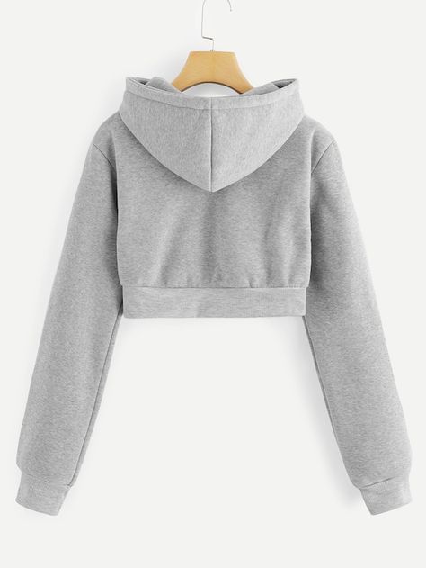 Fem Fashion, Fall Fit, Lined Hoodie, 6th Grade, Drawstring Hoodie, Crop Sweatshirt, Grey Fashion, Cropped Hoodie, Drop Shoulder